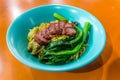 Wanton Mee, meal in the Chinatown hawker center in Singapor Royalty Free Stock Photo