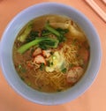 Wanton mee soup noodles Royalty Free Stock Photo