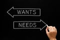 Wants Or Needs Arrows Concept Royalty Free Stock Photo