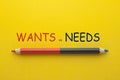 Wants Needs Concept Royalty Free Stock Photo