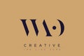 WAO abstract letter logo design Royalty Free Stock Photo