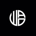 WAO logo WAO icon WAO monogram WAO letter minimalist Circle flat Unique modern abstract logo design Royalty Free Stock Photo