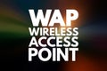 WAP - Wireless Access Point acronym, technology concept background Royalty Free Stock Photo