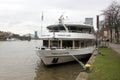 \'Wappen von Frankfurt\', tour boat moored at the northern side of the Main River, Frankfurt, Germany