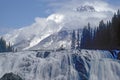 Wapta falls with mountain background Royalty Free Stock Photo