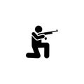 War, action, soldier, gun, man pictogram icon