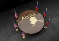 War for Alaska, Russia and USA,  Flag of USA and flag of Russia, the struggle for Alaska,  Russia USA, world war crisis concept, Royalty Free Stock Photo