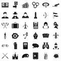 War army icons set, simple style Royalty Free Stock Photo