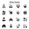 War & army icons set vector illustration graphic design