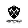 War axe logo. War axe executioner axe viking battle axe in vector