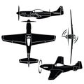 War bird vector set for laser and vinyl projects Royalty Free Stock Photo