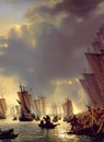 War of 1812 ca 1813. Fictional Battle Depiction. Generative AI. Royalty Free Stock Photo