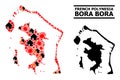 War Collage Map of Bora-Bora