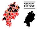 War Collage Map of Hesse State