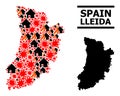 War Collage Map of Lleida Province