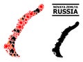War Collage Map of Novaya Zemlya Islands