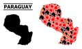 War Collage Map of Paraguay