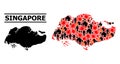 War Collage Map of Singapore