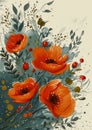 War of Colors: A Floral Tribute to Ancestral Poppy on Birthday A