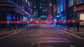 War Concept: City Street Closed Due to Bomb Threat, Residents Evacuate Amid Fear and Uncertainty Royalty Free Stock Photo
