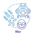 War concept icon. Military action idea thin line illustration. Warfare terrorism. Armed forces. Offensive. Military
