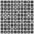 100 war crimes icons set black