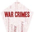 War Crimes word cloud. Vector made with the text only.