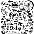 War - doodles set