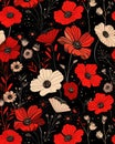 War and Flowers: A Vibrant Blend of Colors and Patterns in a Nos