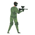 War forces paintball icon cartoon vector. Uniform team