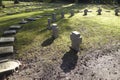 War graves from the First World War at the Cologne South Cemetery in Cologne. Carved stone crosses