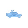 war humvee military filled outline icon. Element of transport icon for mobile concept and web apps. Thin line war humvee military