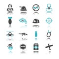 War icons with reflection Royalty Free Stock Photo