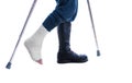 War and injury - cast and combat boot concept Royalty Free Stock Photo