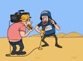 War journalist with cameraman