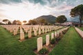 War memorial Canadian tombstones. Cassino, Italy.