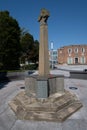 War memorial with celtic in cross in the town centre Ellesmere Port Cheshire July 2020