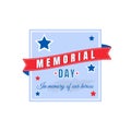 War Memorial Day flat color vector badge