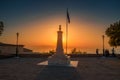 War memorial located in Kyparissia, Greece dedicated to all those heroes who lost their lives defending the Greek Nation against