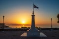 War memorial located in Kyparissia, Greece dedicated to all those heroes who lost their lives defending the Greek Nation against