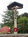 War memorial outside The Parish Church of Saint John the Evangelist, Bovey Tracey, Devon