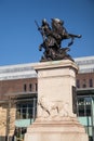 War Memorial statue in Old Eldon Square depicting St George slaying the Dragon, sculpted in bronze