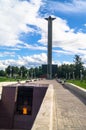 The War Memorial on the Tmaka river embankment in the city of Tver, Russia. Royalty Free Stock Photo