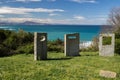 War memorial tombstones on atlantic coastal footpath in bidart, france