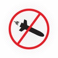 war with missiles ban sign symbol icon