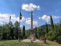 War monument in Arqua Petrarca town in Padua, Italy