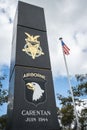 War monument for the 101st Airborne at Purple Heart Lane, Carentan Royalty Free Stock Photo