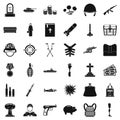 War offence icons set, simple style Royalty Free Stock Photo