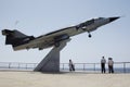 War Plane on Mersin Coast and People Around Royalty Free Stock Photo