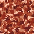 War red savanna safari camouflage seamless vector pattern Royalty Free Stock Photo